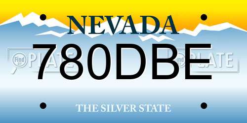 780DBE Nevada License Plate