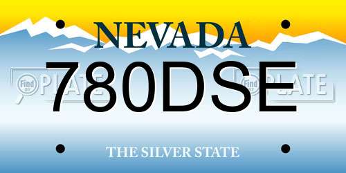 780DSE Nevada License Plate