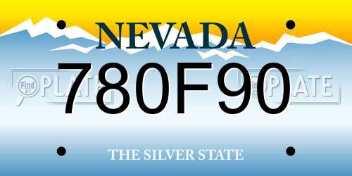 780F90 Nevada License Plate