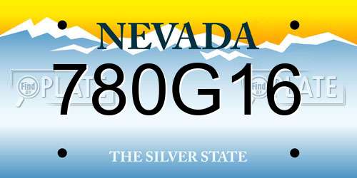 780G16 Nevada License Plate