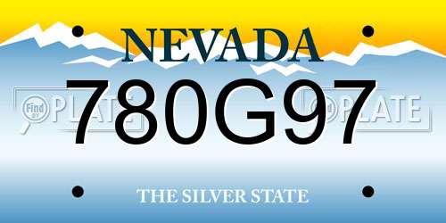 780G97 Nevada License Plate