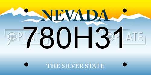 780H31 Nevada License Plate