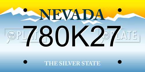 780K27 Nevada License Plate