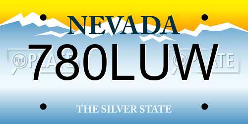 780LUW Nevada License Plate