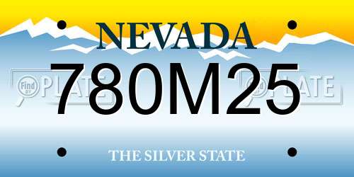 780M25 Nevada License Plate