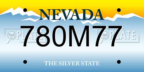 780M77 Nevada License Plate