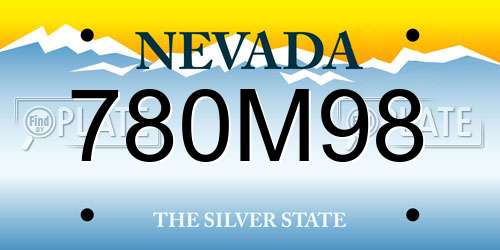 780M98 Nevada License Plate