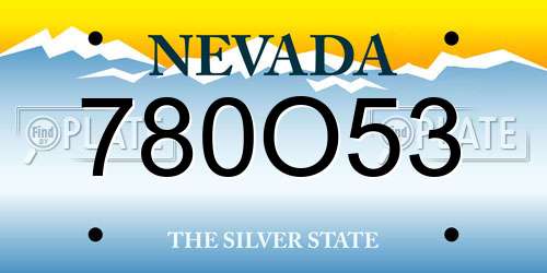 780O53 Nevada License Plate