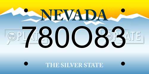 780O83 Nevada License Plate