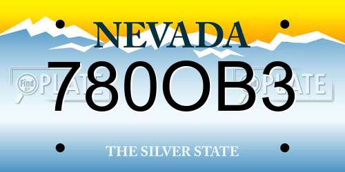 780OB3 Nevada License Plate