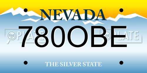 780OBE Nevada License Plate
