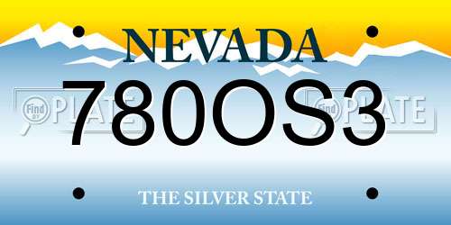780OS3 Nevada License Plate