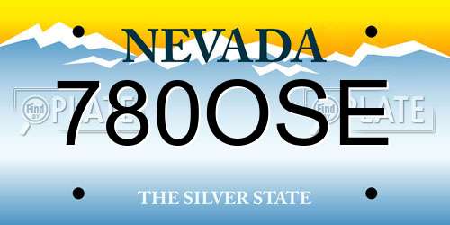 780OSE Nevada License Plate