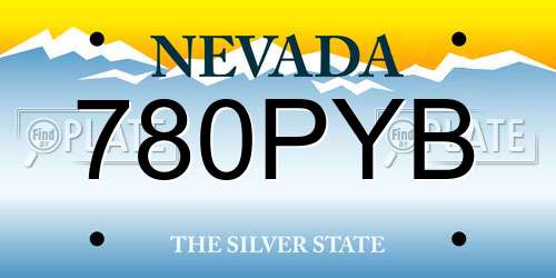 780PYB Nevada License Plate