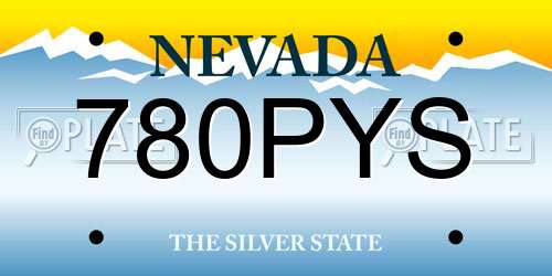 780PYS Nevada License Plate