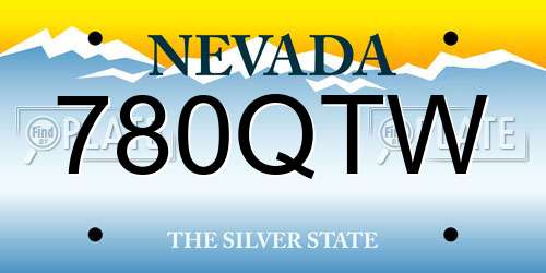 780QTW Nevada License Plate