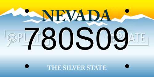 780S09 Nevada License Plate