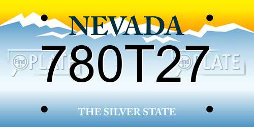 780T27 Nevada License Plate