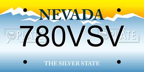 780VSV Nevada License Plate