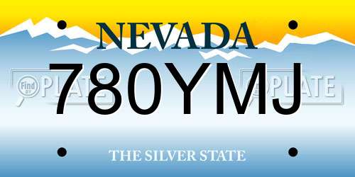 780YMJ Nevada License Plate