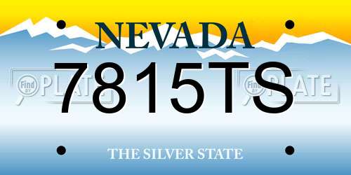 7815TS Nevada License Plate