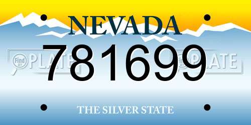 781699 Nevada License Plate