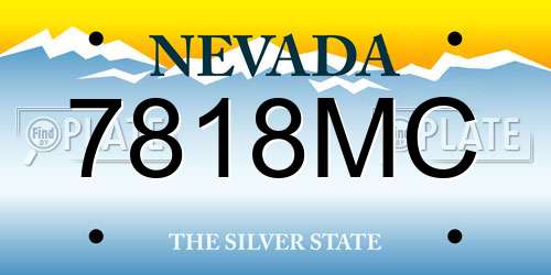 7818MC Nevada License Plate