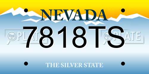 7818TS Nevada License Plate