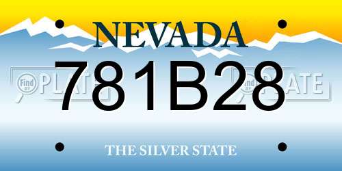 781B28 Nevada License Plate