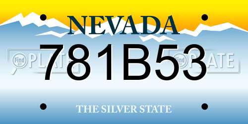 781B53 Nevada License Plate