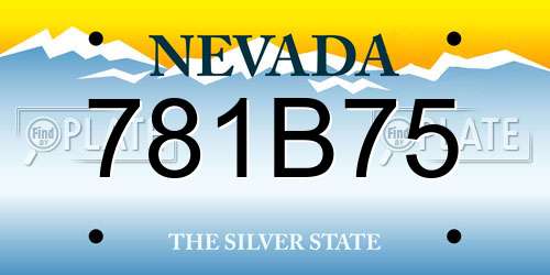 781B75 Nevada License Plate