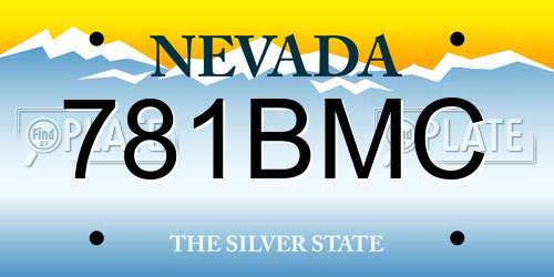 781BMC Nevada License Plate