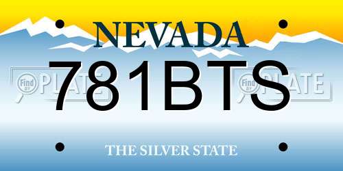 781BTS Nevada License Plate