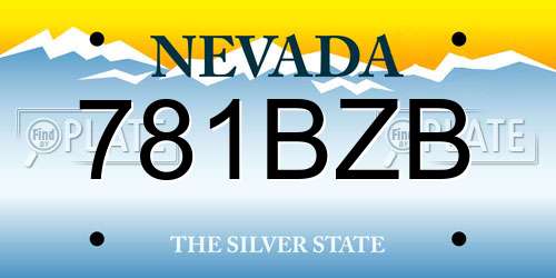 781BZB Nevada License Plate