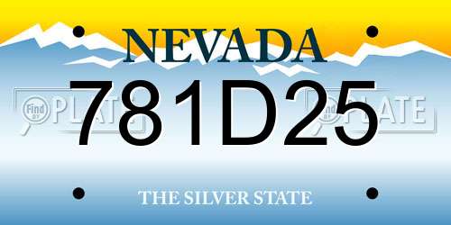 781D25 Nevada License Plate