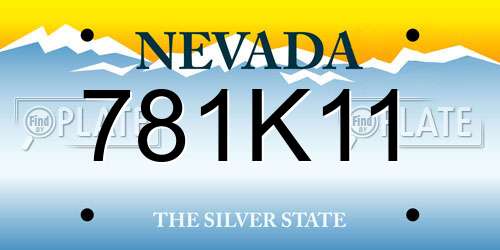 781K11 Nevada License Plate