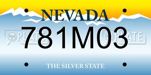 781M03 Nevada License Plate