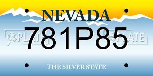 781P85 Nevada License Plate