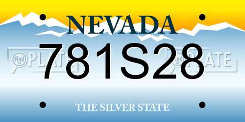 781S28 Nevada License Plate