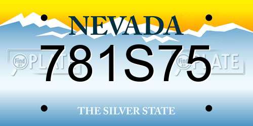 781S75 Nevada License Plate