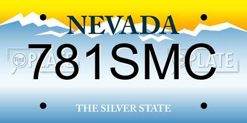 781SMC Nevada License Plate