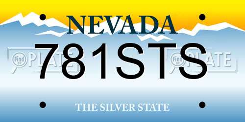 781STS Nevada License Plate