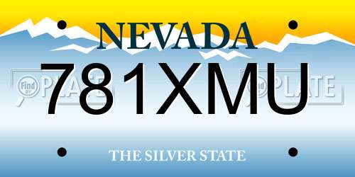 781XMU Nevada License Plate