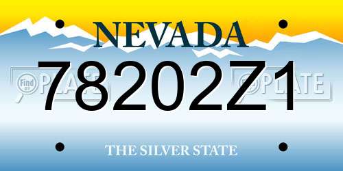78202Z1 Nevada License Plate