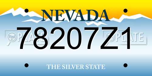 78207Z1 Nevada License Plate