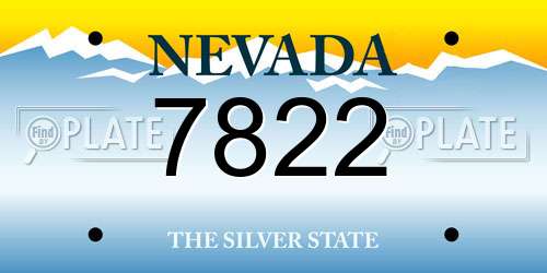 7822 Nevada License Plate