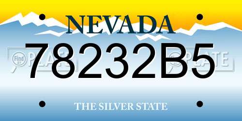 78232B5 Nevada License Plate