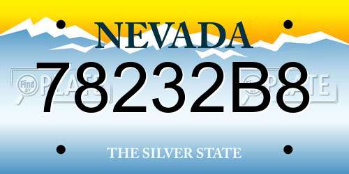 78232B8 Nevada License Plate