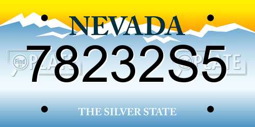 78232S5 Nevada License Plate