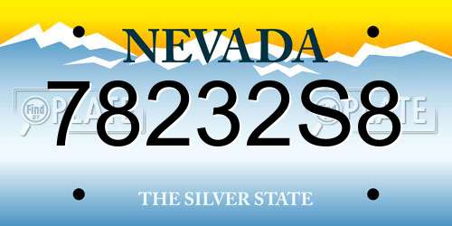 78232S8 Nevada License Plate
